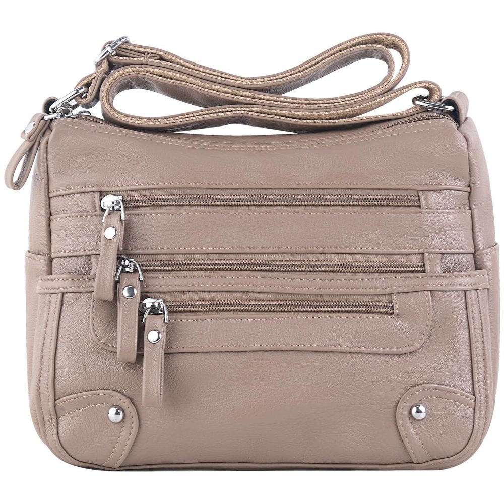 Multi-Pocket Lightweight Crossbody Satchel with Medium Size